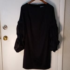 Antonio Melani Black Balloon Sleeve Shift Dress 0 Party Castlecore Fairycore